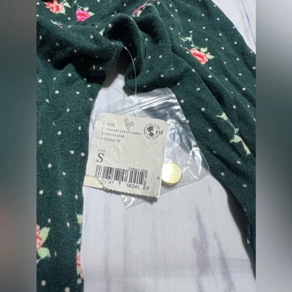 Free People Celia Floral Long Sleeve Emerald Dress NWT - Picture 4 of 7